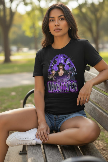 Undertaker Legendary Purple Mens Black T-shirt