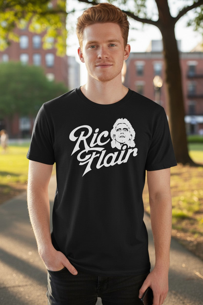 Ric Flair White Logo Headshot T-shirt