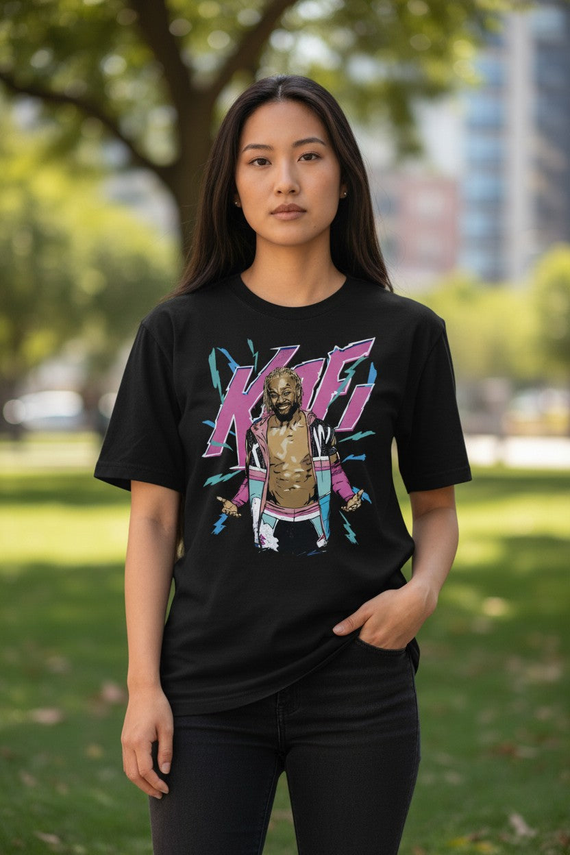 Kofi Kingston Lightning Black T-shirt