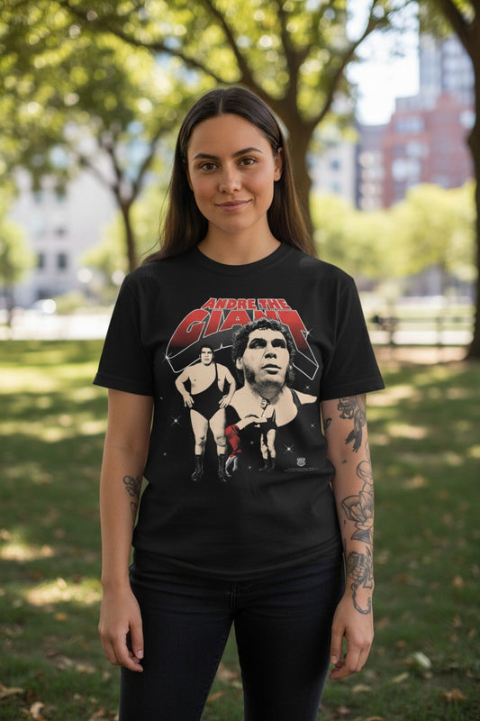 Andre The Giant Collage Black T-shirt