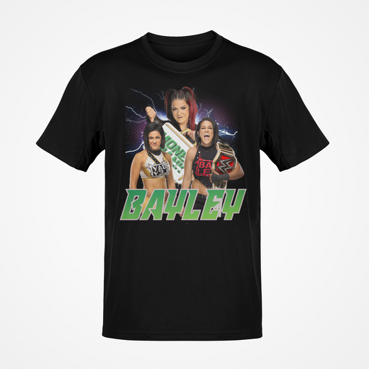 Bayley Money in The Bank Three Pose Black T-shirt