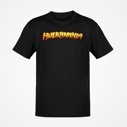 Hulkamania Hulk Hogan Fire Logo Black T-shirt