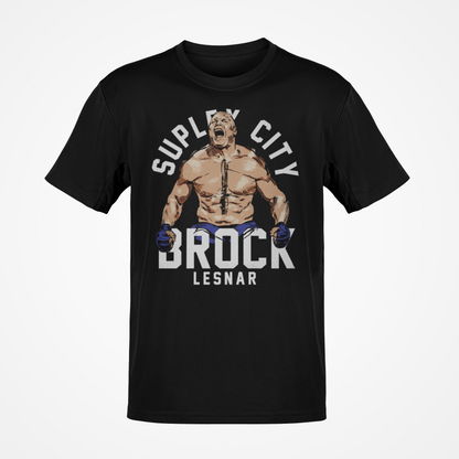 Brock Lesnar Suplex City Scream Logo Black T-shirt