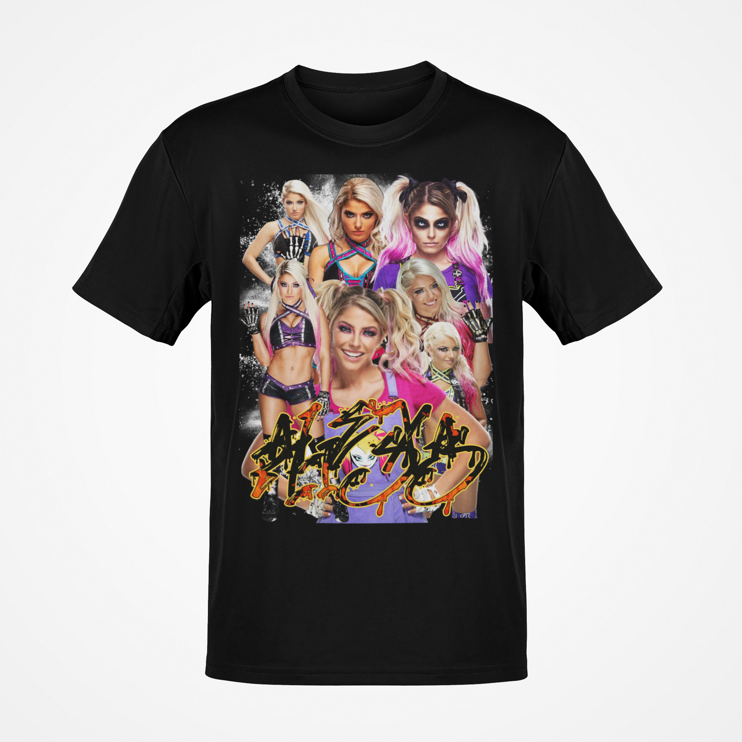 Alexa Bliss 7 Faces Signature WWE Womens Superstar Black T-shirt