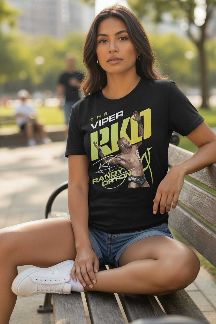 Randy Orton Viper RKO Pose Black T-shirt