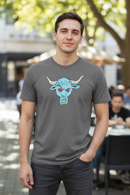 The Rock Blue Brahma Bull WWE Mens Grey T-shirt