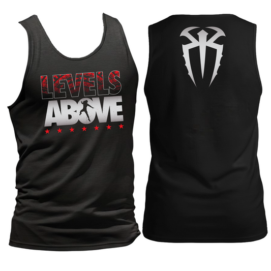 Roman Reigns Levels Above Black Sleeveless Muscle T-shirt