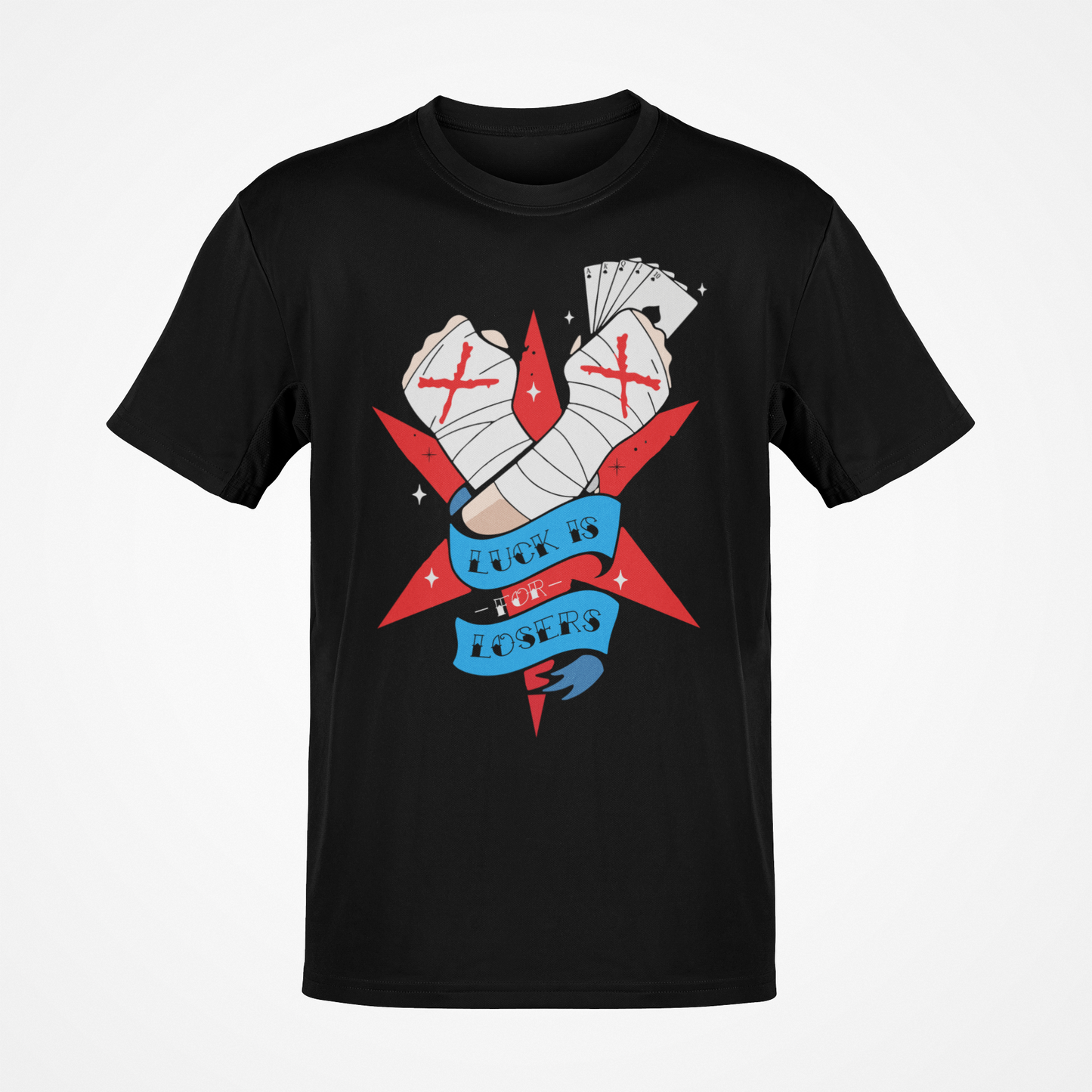 CM Punk Luck is for Losers White Fists T-shirt