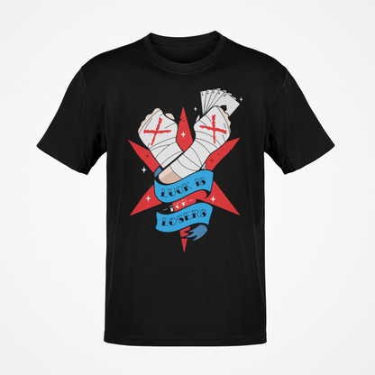 CM Punk Luck is for Losers White Fists T-shirt