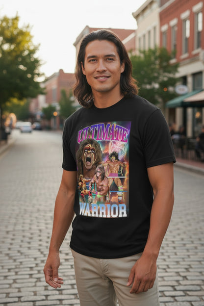 Ultimate Warrior Poster Print Pose Black T-shirt