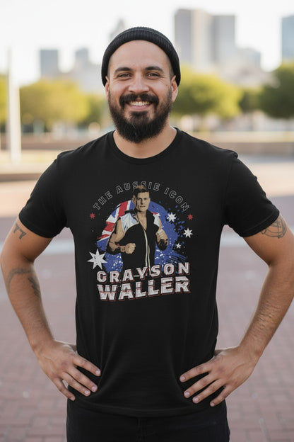 Grayson Waller The Aussie Icon Black T-shirt