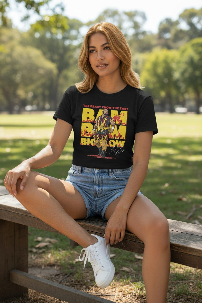 Bam Bam Bigelow Beast From The East Black T-shirt