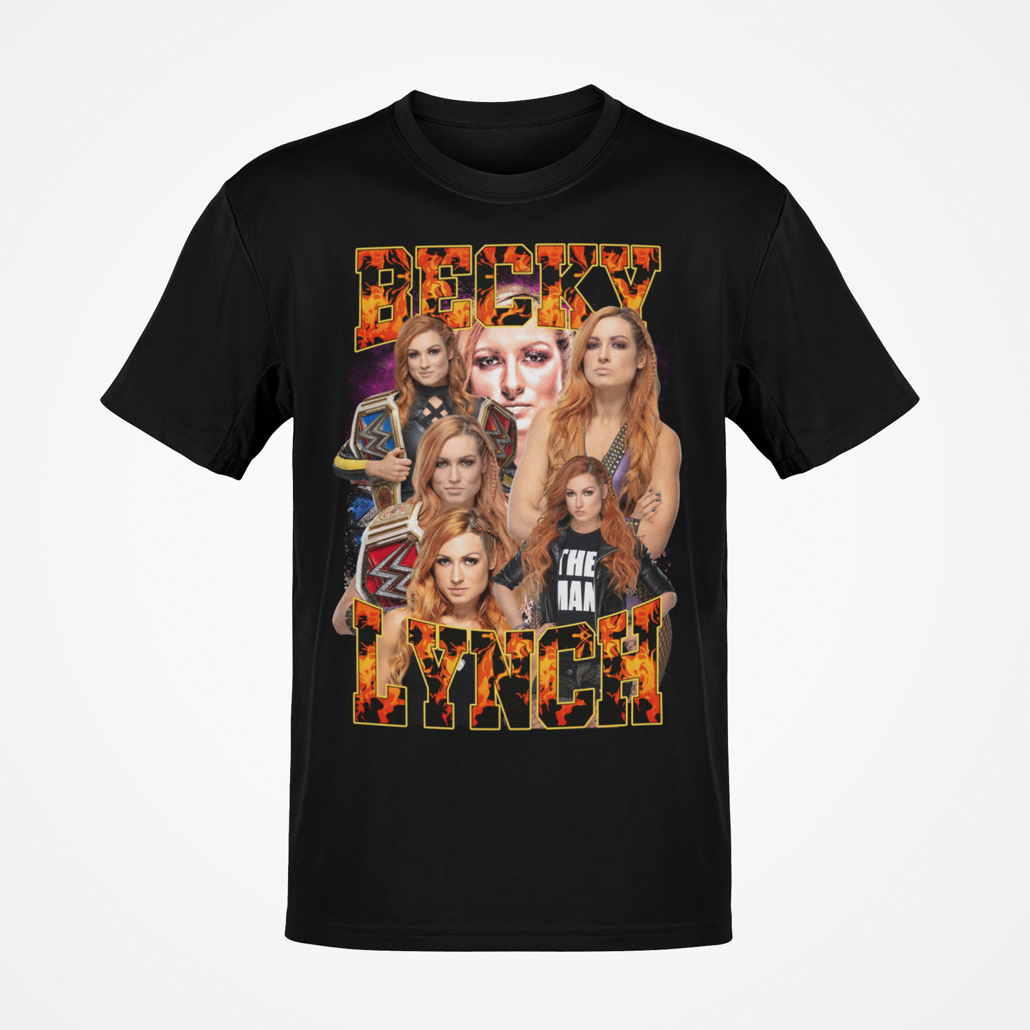 Becky Lynch Six Faces Fire Black WWE T-shirt