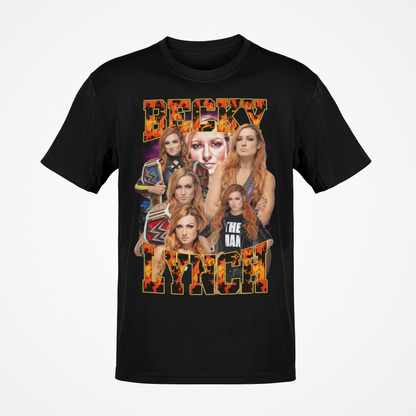 Becky Lynch Six Faces Fire Black WWE T-shirt