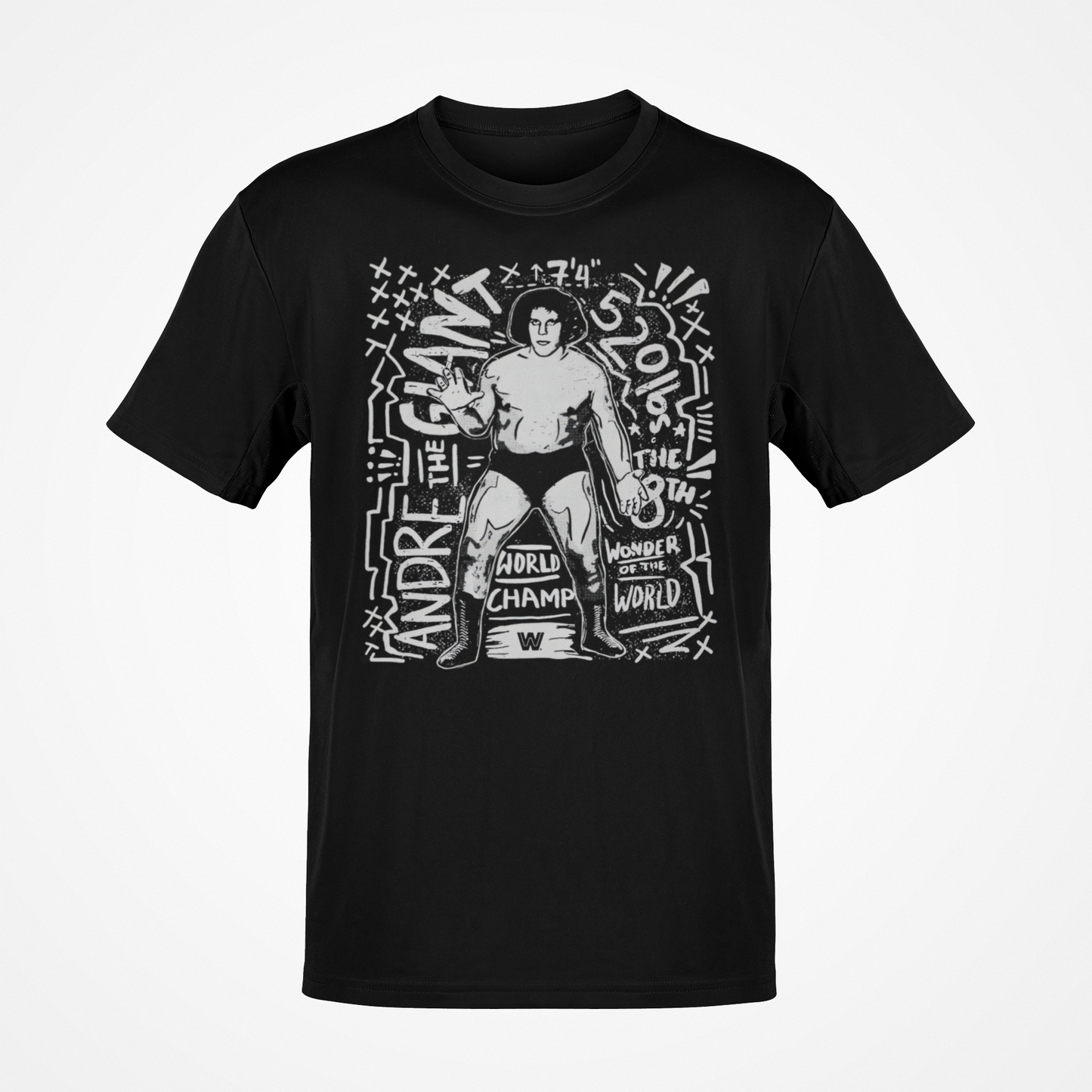 Andre The Giant Graphic Art Black T-shirt