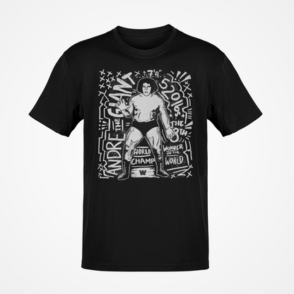 Andre The Giant Graphic Art Black T-shirt