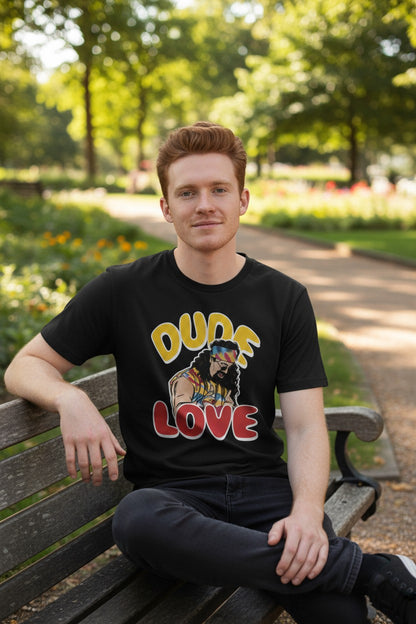 Dude Love Tie Dye Pose Black T-shirt