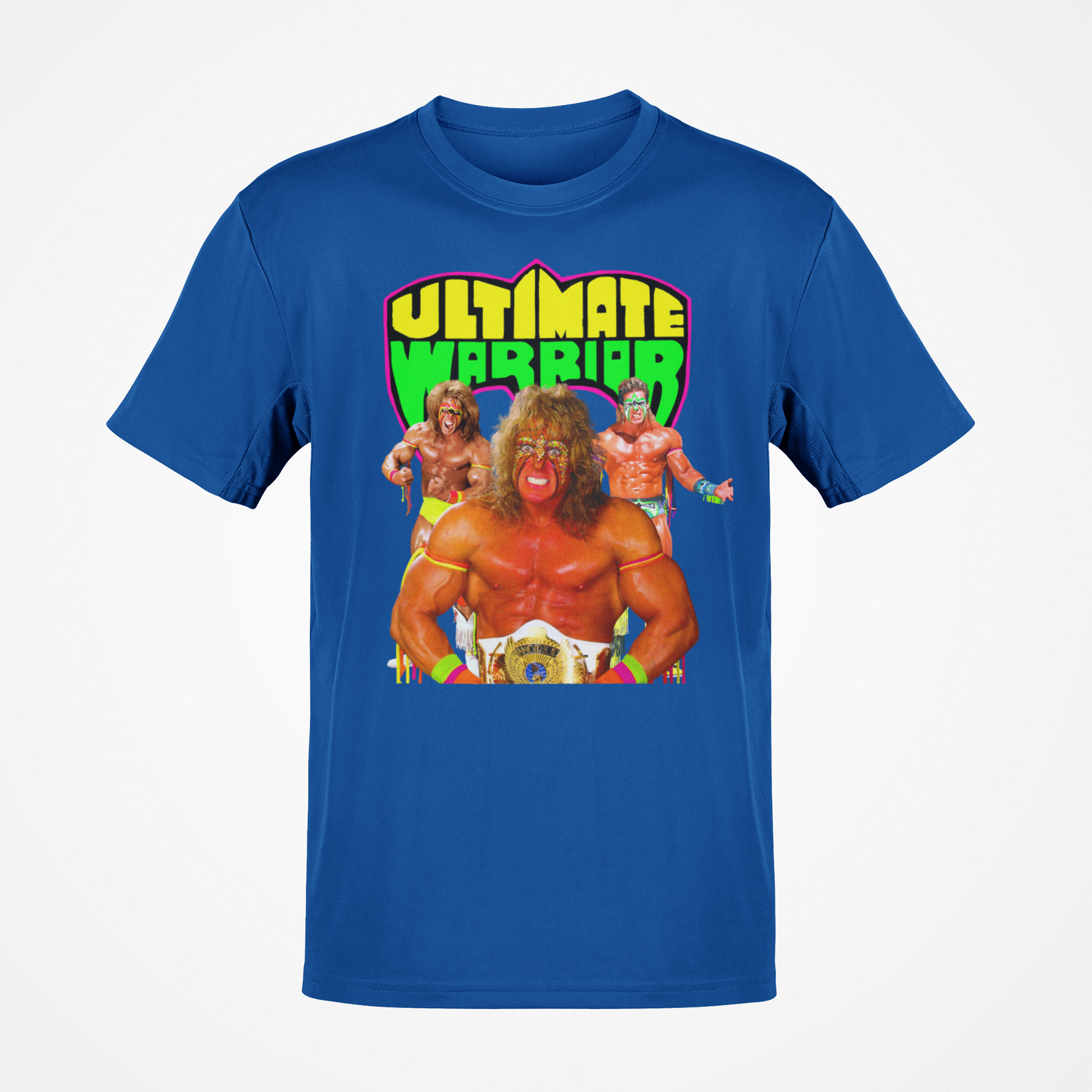 Ultimate Warrior Pose Blue Mens T-shirt WWE