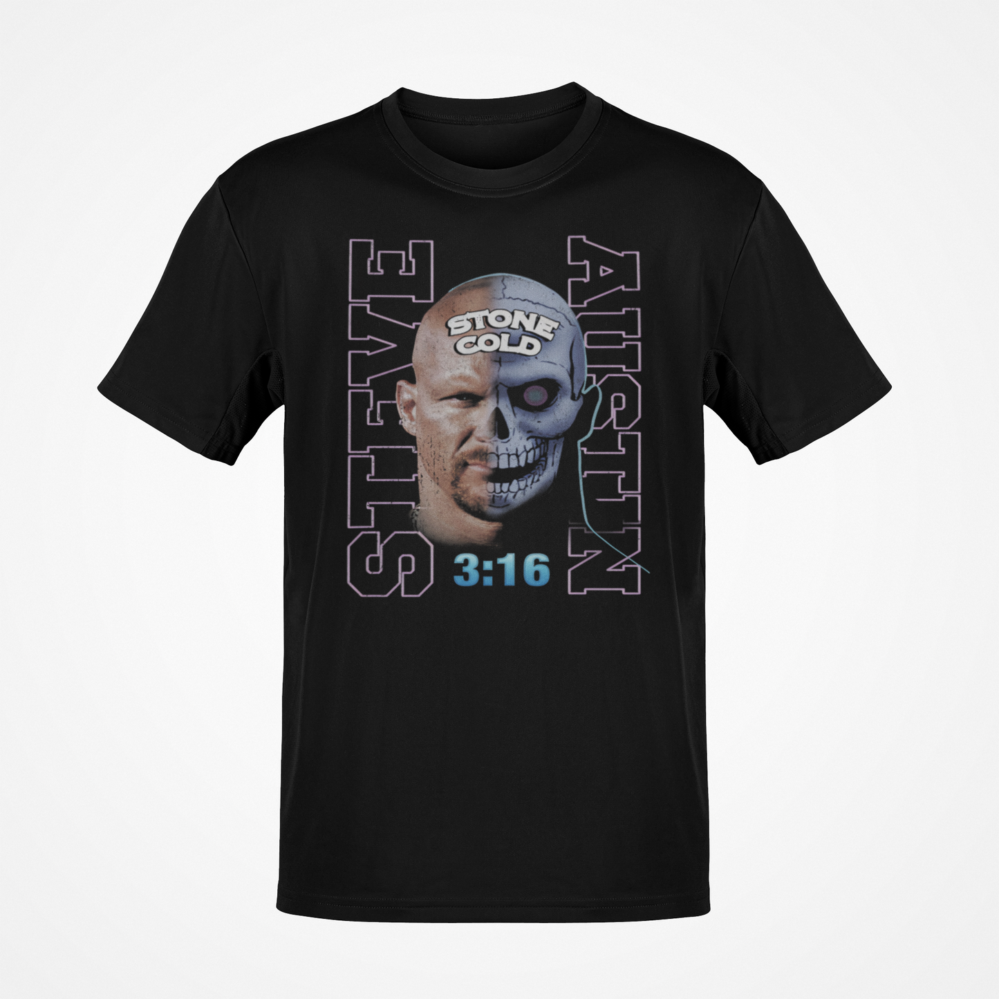 Stone Cold Steve Austin Skull Face Black T-shirt