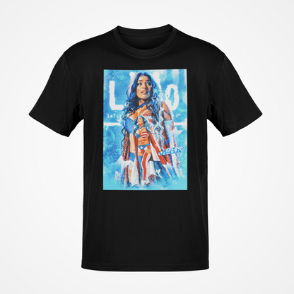Zelina Vega Blue LWO Logo Backlash 2023 Poster Print Black T-shirt