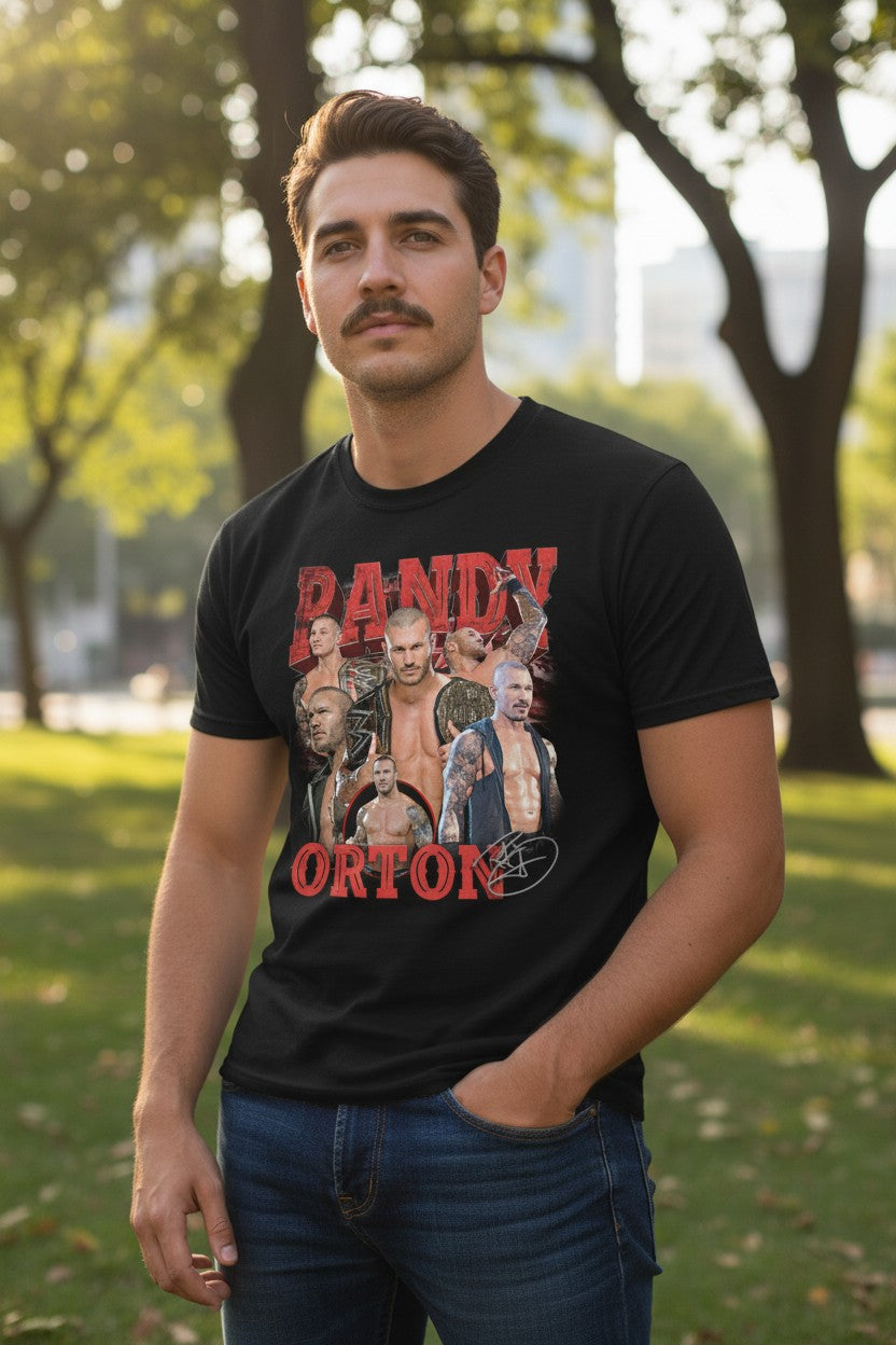 Randy Orton Six Pose Red Logo T-shirt