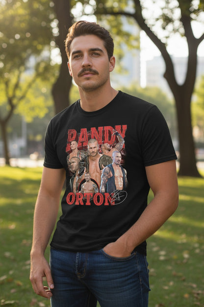Randy Orton Six Pose Red Logo T-shirt