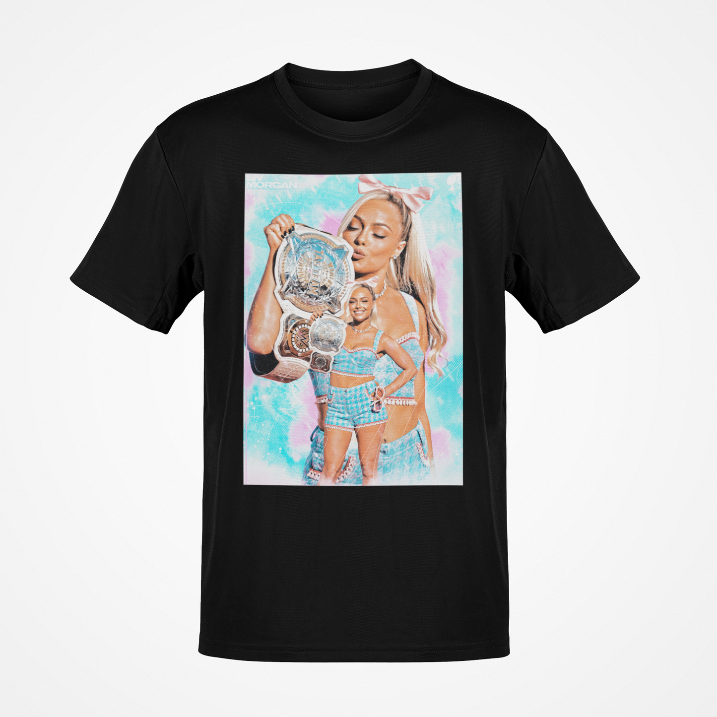 Liv Morgan Blue Logo Poster Print Black T-shirt