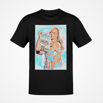 Liv Morgan Blue Logo Poster Print Black T-shirt