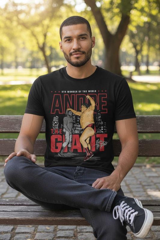 Andre The Giant Skyline Chop Black T-shirt