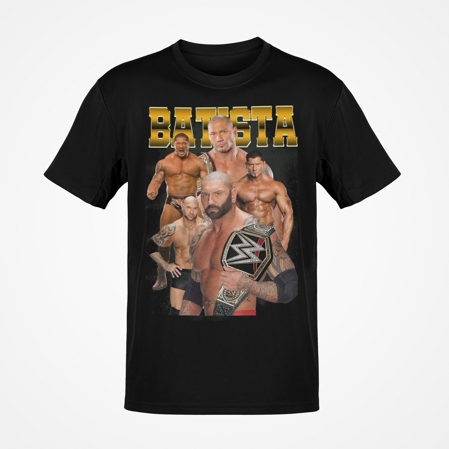 Batista Five Pose Mens Black T-shirt WWE