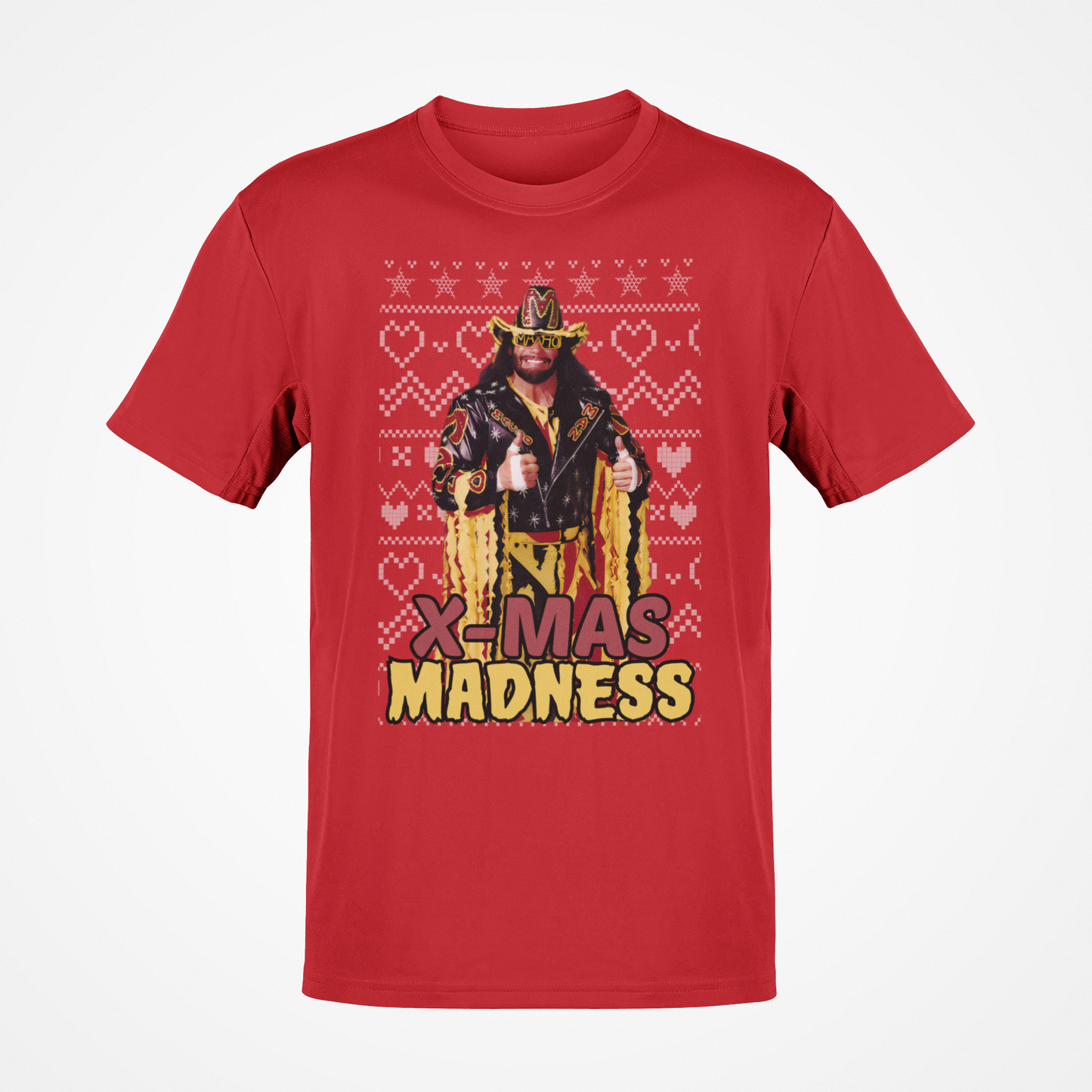Macho Man Randy Savage X-mas Madness WWE Mens Red T-shirt