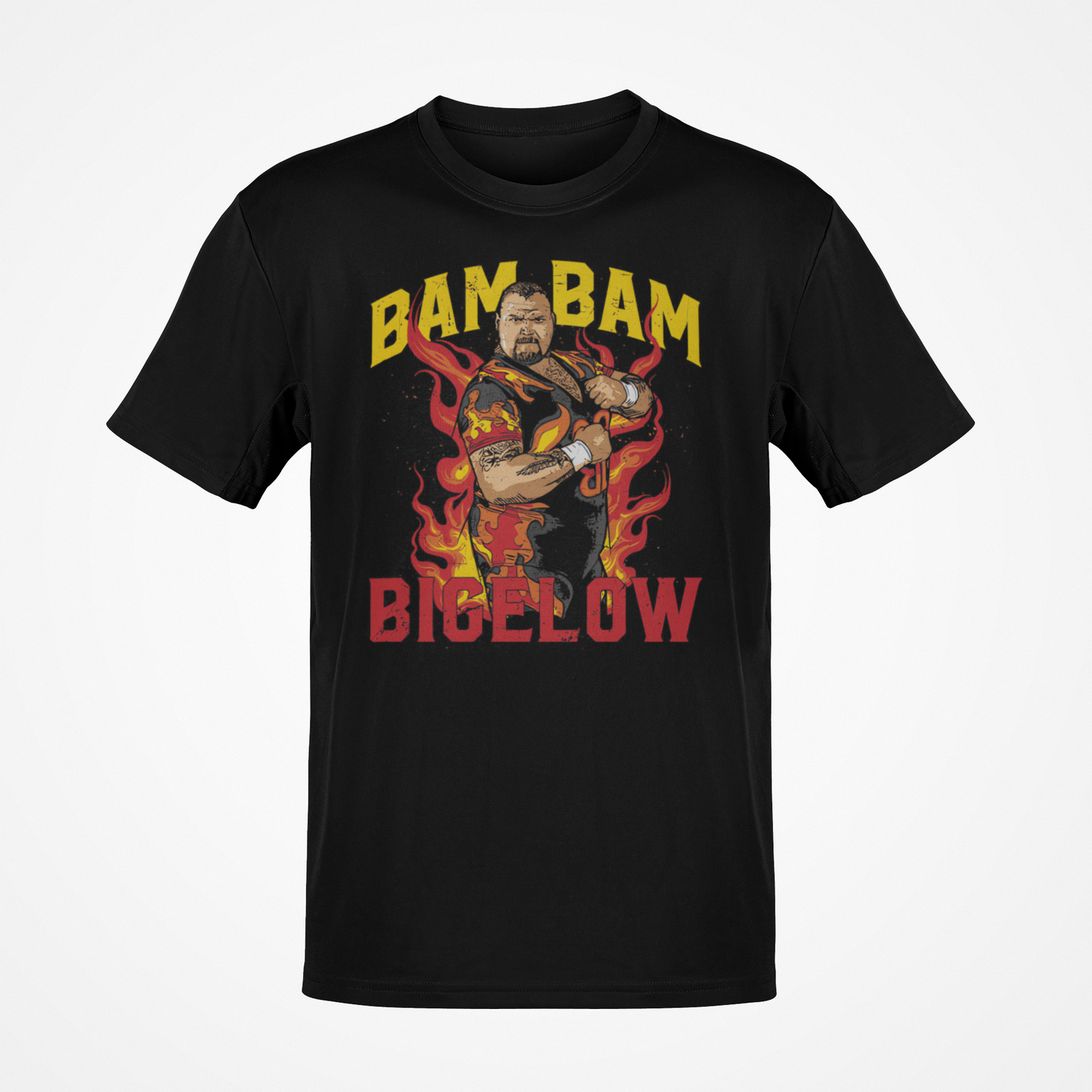Bam Bam Bigelow Flames Black T-shirt