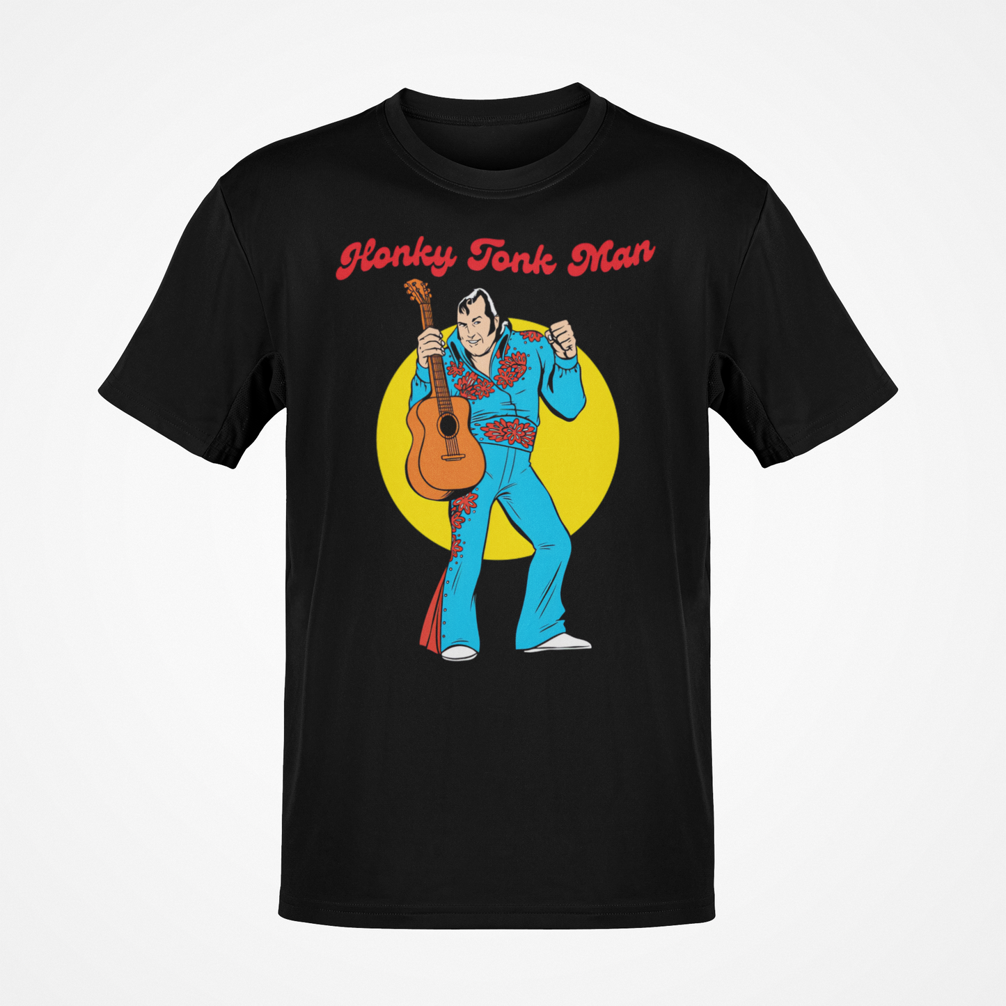 Honky Tonk Man Guitar Animated Black T-shirt