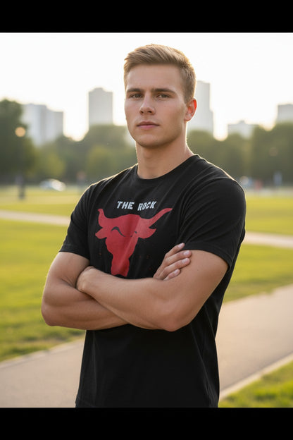 The Rock Red Brahma Bull Mens T-shirt
