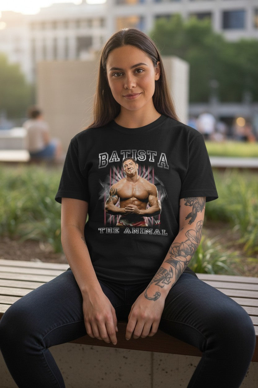 Batista The Animal Flex Pose Black T-shirt