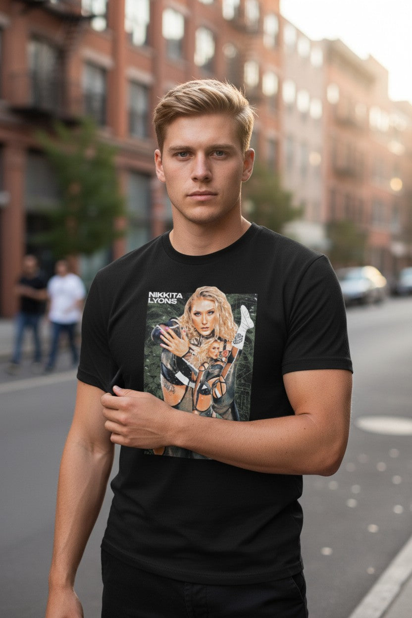 Nikkita Lyons Poster Print Black T-shirt