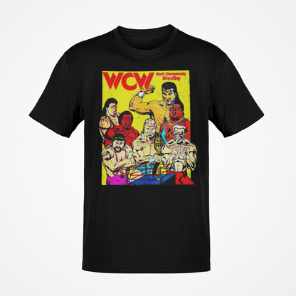 WCW World Championship Wrestling Poster Print Black T-shirt