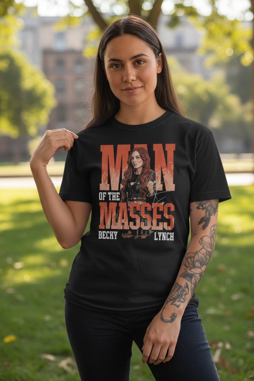 Becky Lynch Man Of The Masses Black T-shirt
