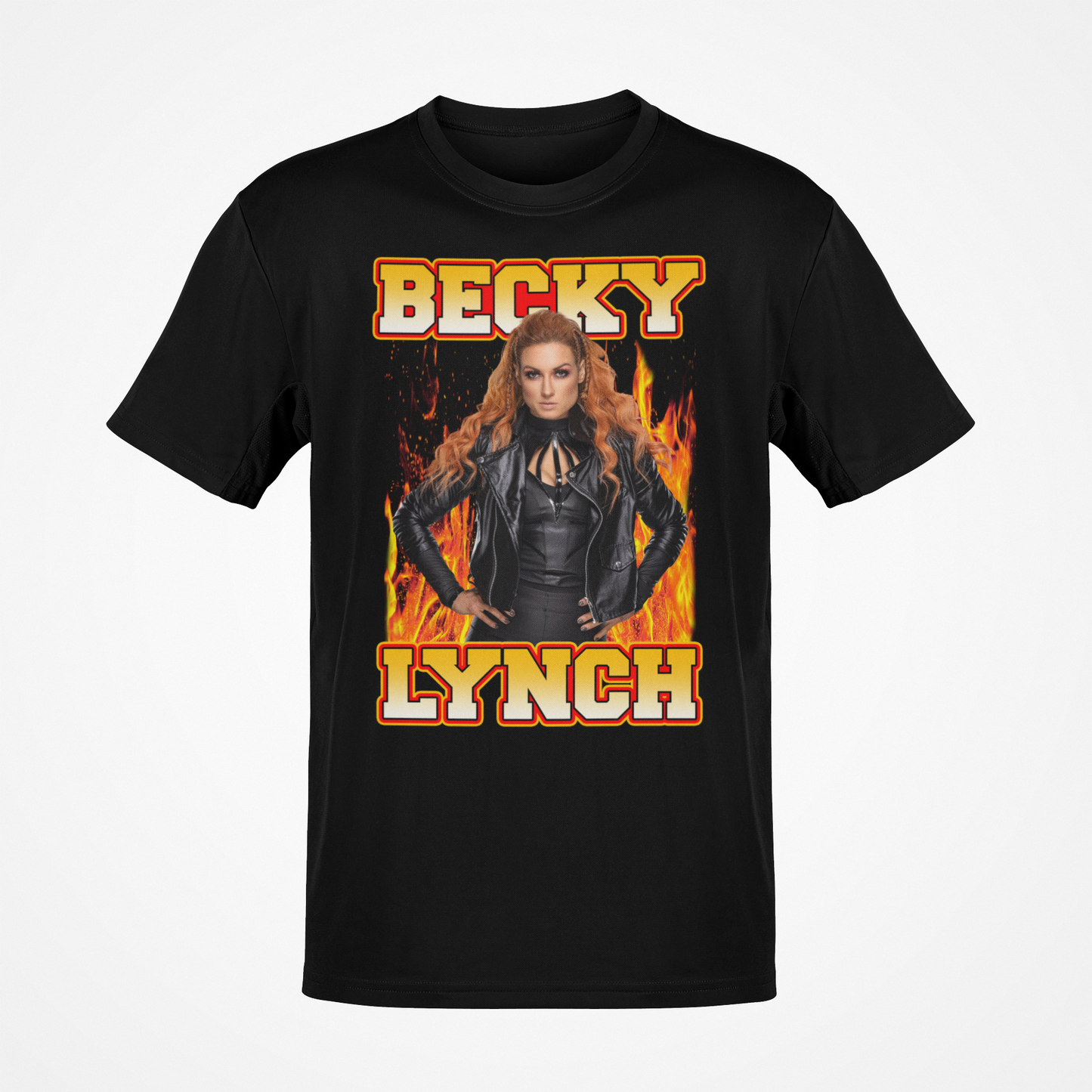 Becky Lynch Standing in Flames Black T-shirt