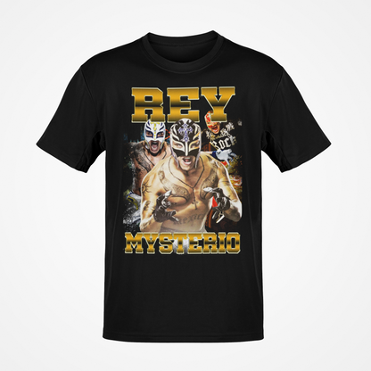Rey Mysterio Shouting Mens Black T-shirt WWE
