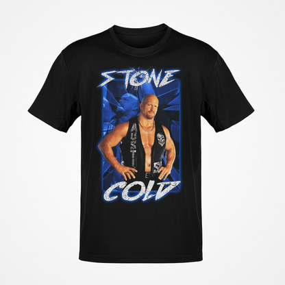 Stone Cold Steve Austin Mens Blue Black T-shirt