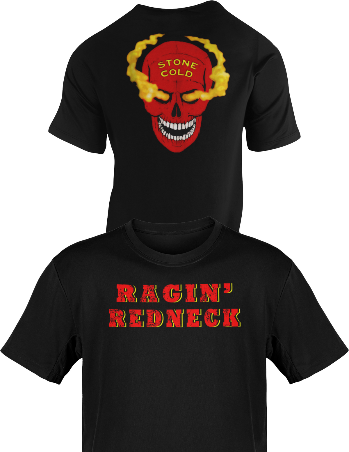 Stone Cold Steve Austin Ragin Redneck Red Smoking Skull T-shirt