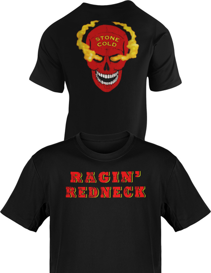 Stone Cold Steve Austin Ragin Redneck Red Smoking Skull T-shirt