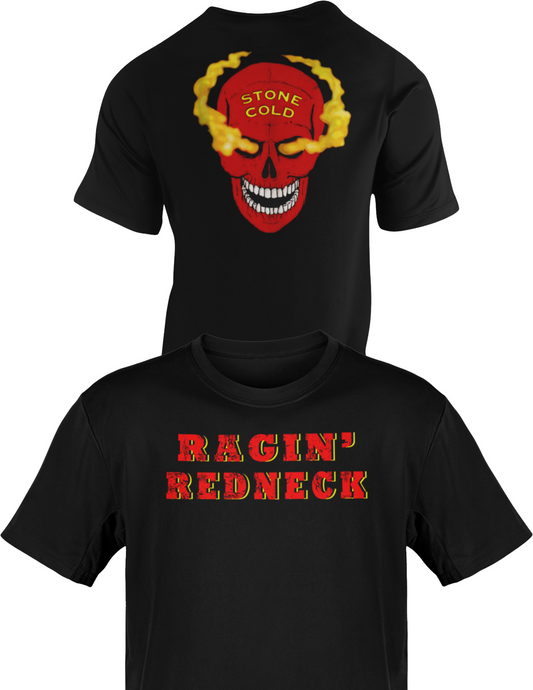 Stone Cold Steve Austin Ragin Redneck Red Smoking Skull T-shirt