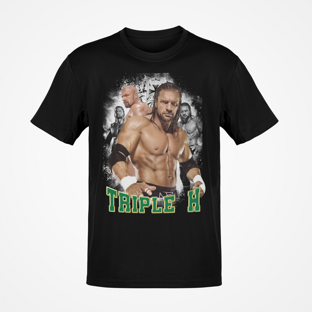 Triple H Pro Wrestling Four Poses Mens Black WWE T-shirt