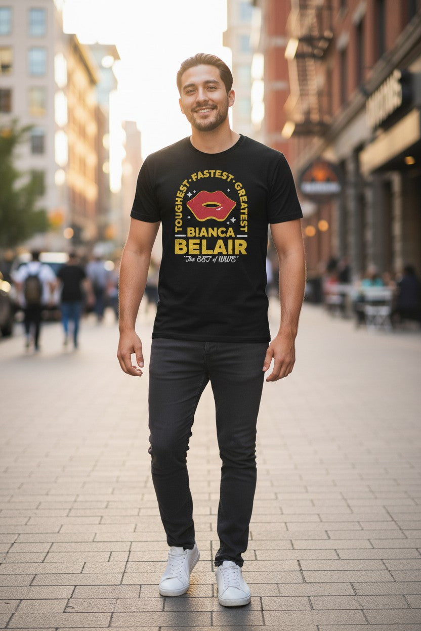 Bianca Belair Red Lips EST Black T-shirt