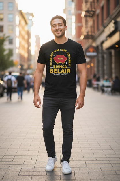 Bianca Belair Red Lips EST Black T-shirt