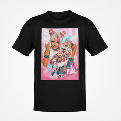 Zelina Vega Pink Logo Poster Print Black T-shirt