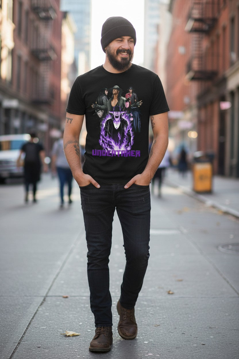 Undertaker Arms Out Mens Black T-shirt WWE