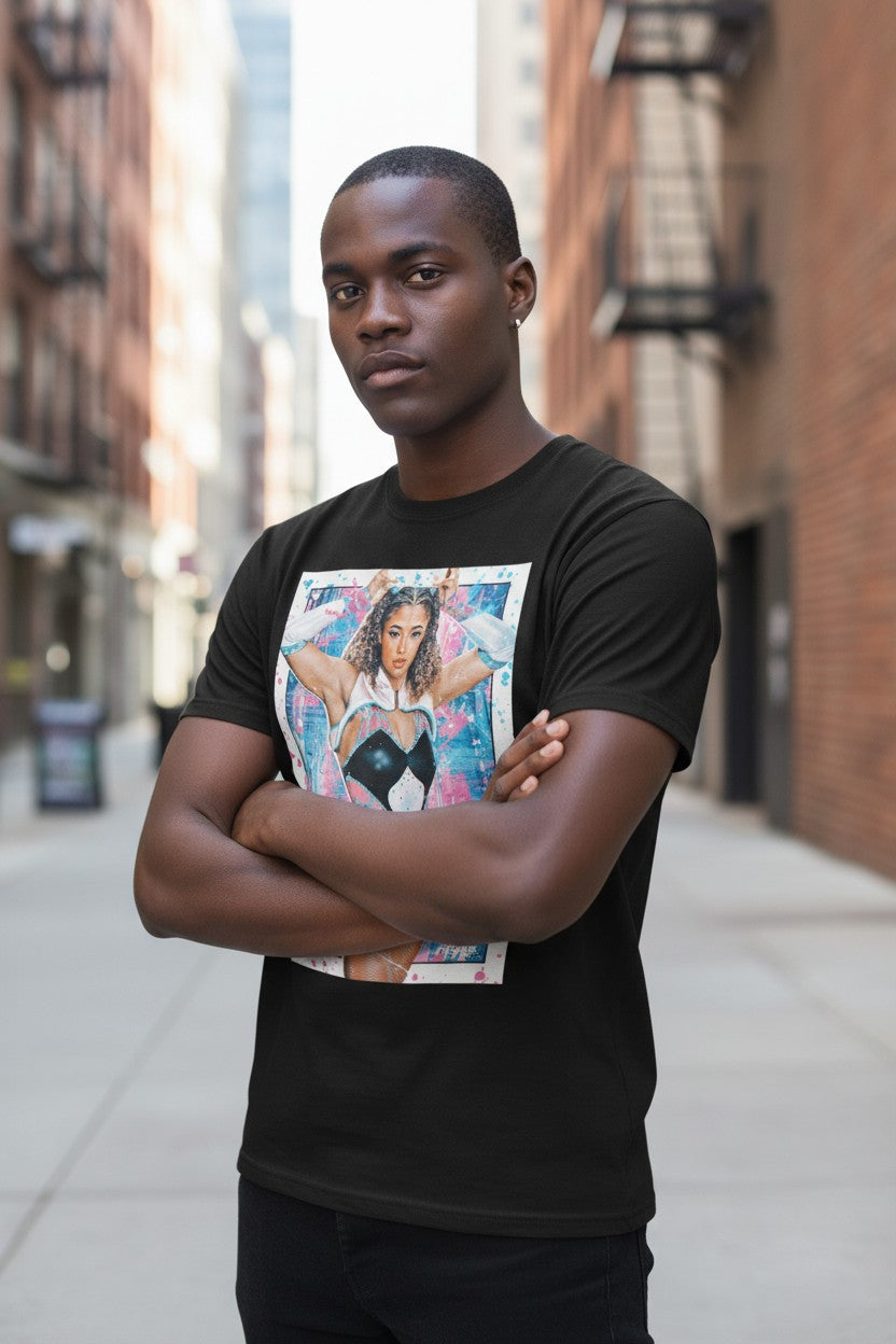 Kelani Jordan Poster Print Black T-shirt